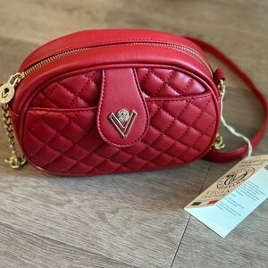 Valentino Orlandi Red Quilted Crossbody Bag